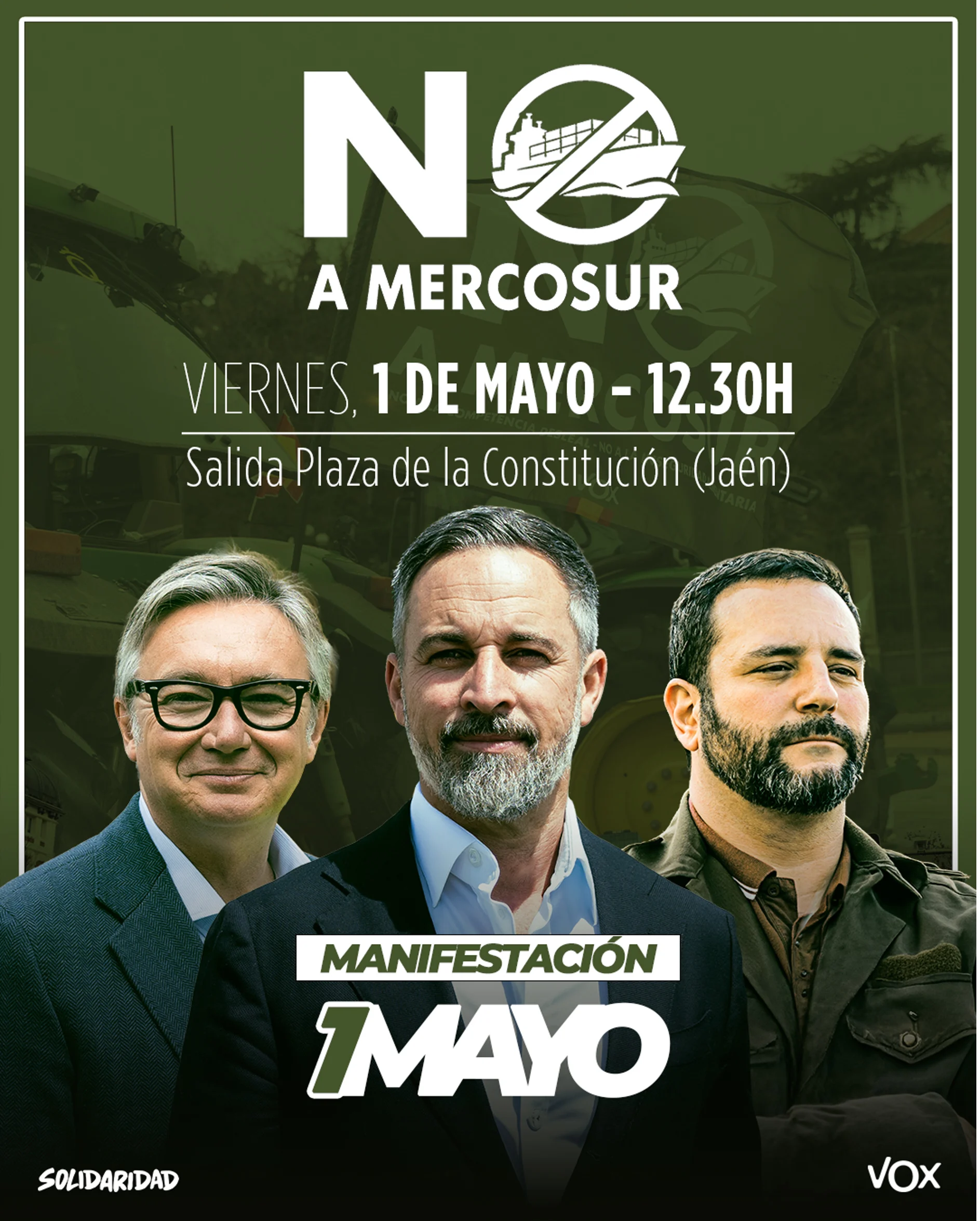 Manifestación y acto VOX-Solidaridad por el 1 de mayo en Jaén